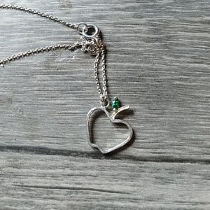 Dainty Sterling Silver .925 Apple necklace
